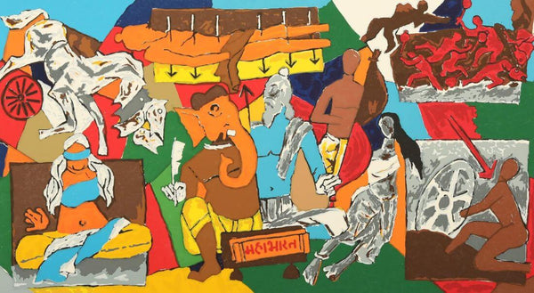 Mahabharat L - Maqbool Fida Husain – Painting - Framed Prints