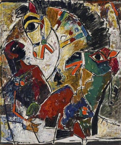 Man Horse And Camel - M F Husain - Figurative Painting - Life Size Posters