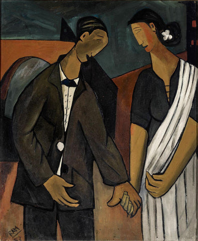 Man and Woman Holding Hands - Ram Kumar - Art Prints