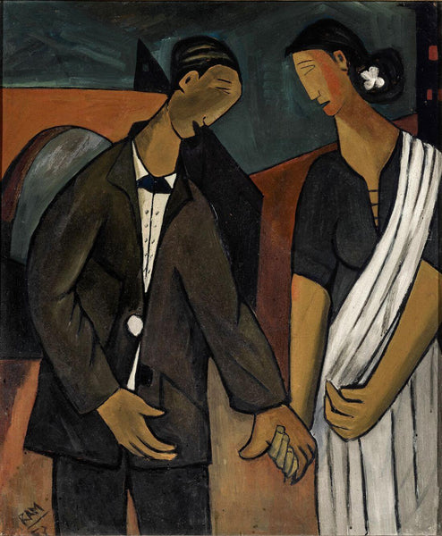 Man and Woman Holding Hands - Ram Kumar - Framed Prints