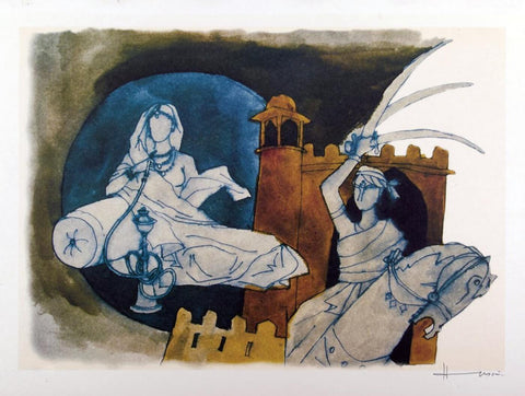 Maqbool Fida Husain - Images Of The Raj - 1 - Framed Prints