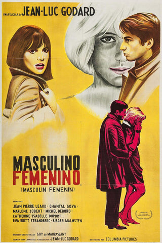 Masculin Feminin - Jean-Luc Godard - French New Wave Cinema Art Poster - Posters