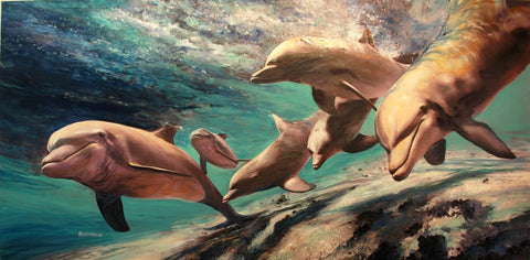 Dolphin Family - Posters by Hamid Raza