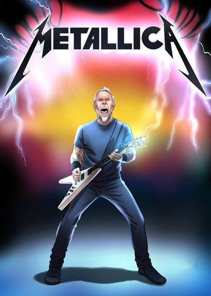 Metallica - James Hetfield - Rock Music Fan Art Poster - Life Size Posters