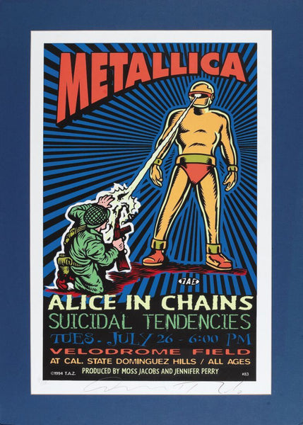 Metallica With Alice In Chains - Velodrome Field 1994 - Hard Rock Music Concert Poster - Canvas Prints