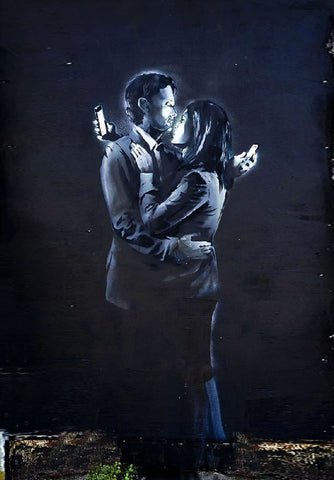 Mobile Lovers – Banksy – Pop Art Painting - Canvas Prints