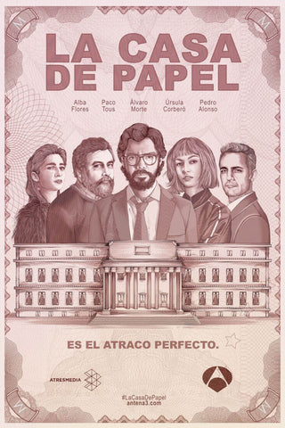 Money Heist - La Casa De Papel - Bank Note Style Poster Art - Life Size Posters by Tallenge Store