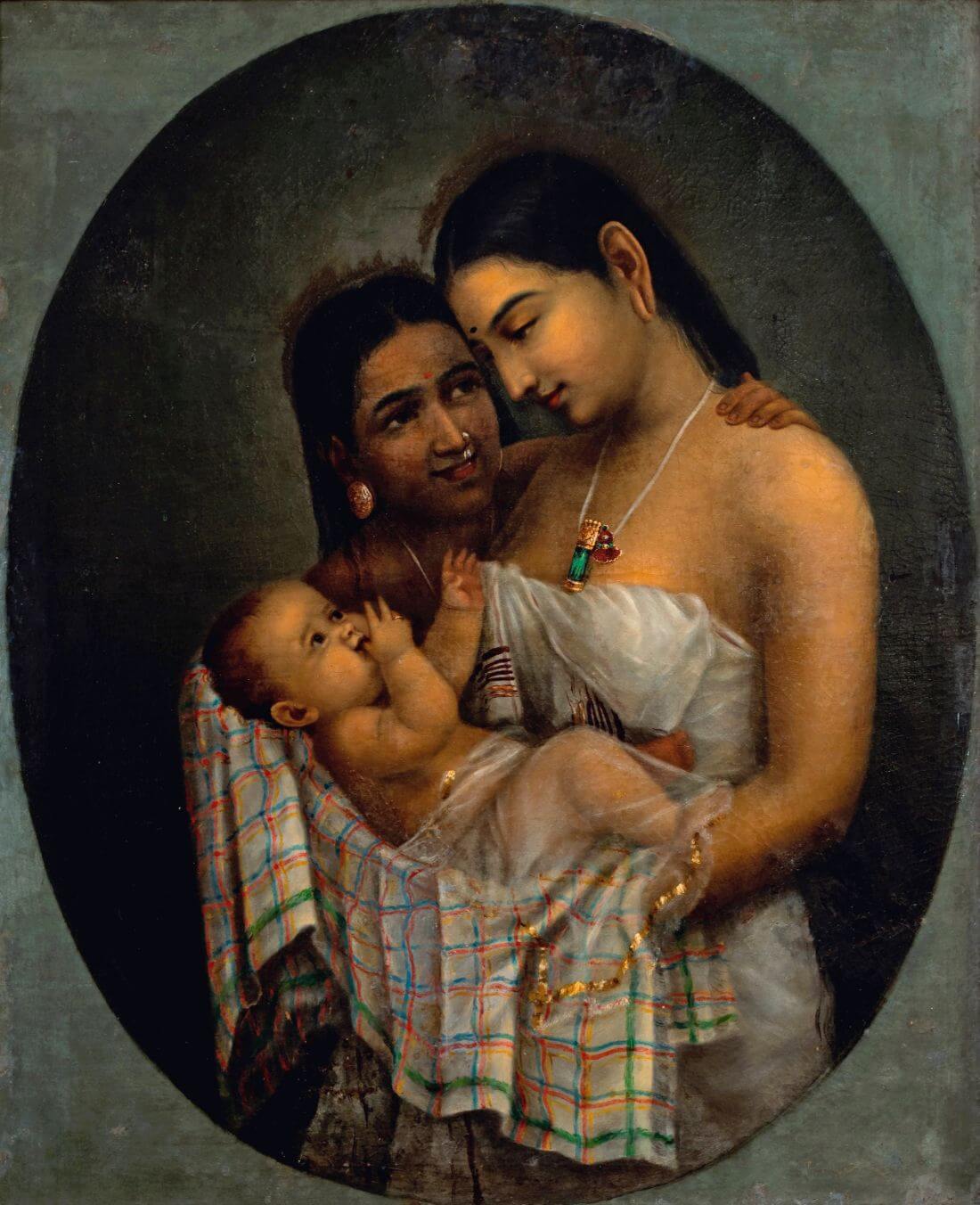 Mother And Child - Raja Ravi Varma - Indian Painting - Art Prints ...