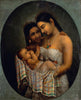 Mother And Child - Raja Ravi Varma - Indian Painting - Art Prints