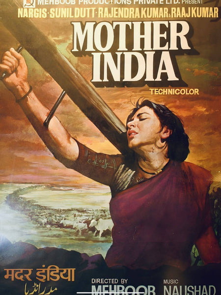 Mother India - Nargis - Bollywood Classic Hindi Movie Poster - Art Prints