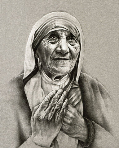 Easy How to Draw Mother Teresa Tutorial and Coloring Page
