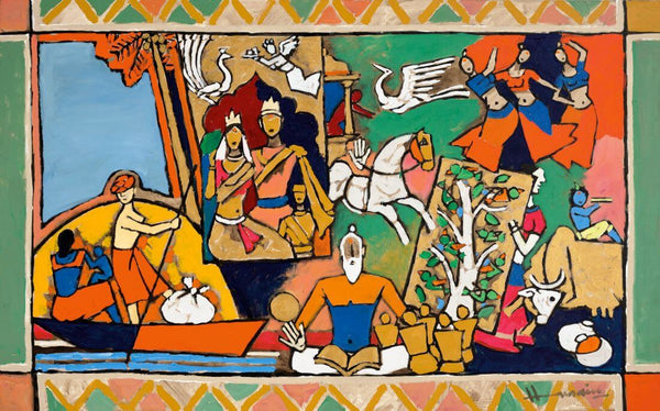 Mythologies Of India - Maqbool Fida Husain Painting - Art Prints