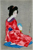 Nagajuban - Torii Kotondo - Japanese Oban Tate-e print Painting - Life Size Posters