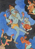 Natraj Lord Shiva Dancing With Nandi - Indian Spiritual Religious Art Painting - Framed Prints