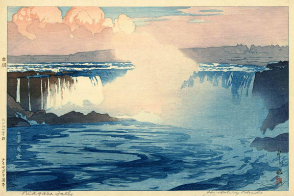 Niagara Falls - Yoshida Hiroshi - Japanese Ukiyo-e Woodblock Print Art Painting - Posters