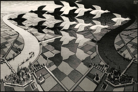 Night And Day - Escher - Large Art Prints