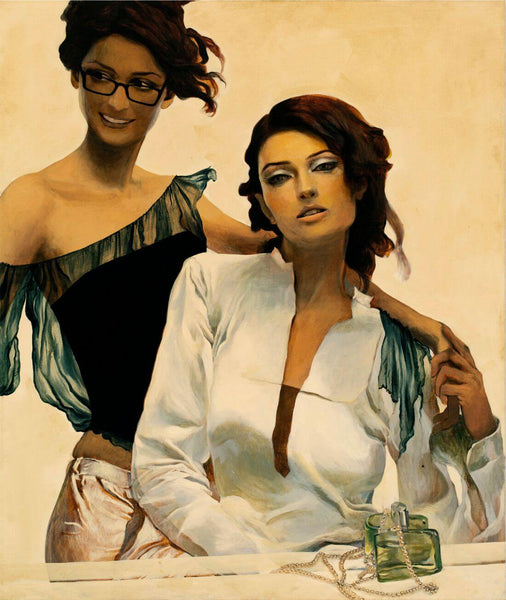 Nina With Pearls - Contemporary Figurative Painting - Posters