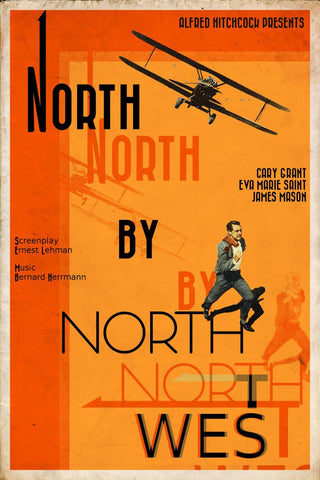 North By North West - Cary Grant - Alfred Hitchcock - Classic Hollywood Movie Poster - Posters