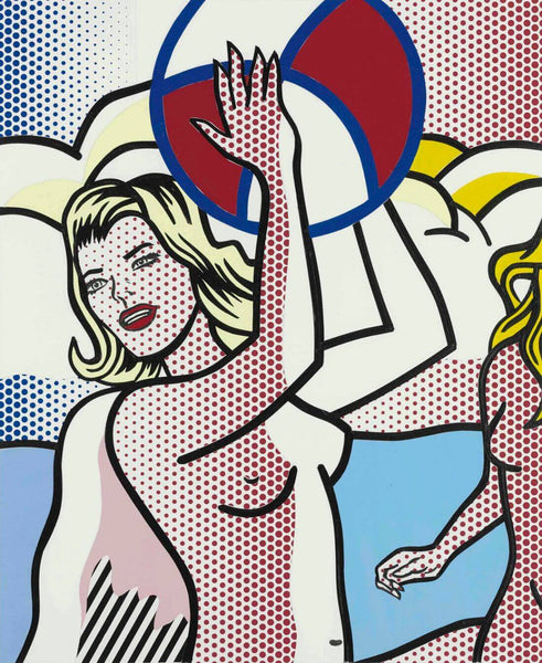 Nude With Beach Ball - Roy Lichtenstein - Modern Pop Art Painting - Framed Prints