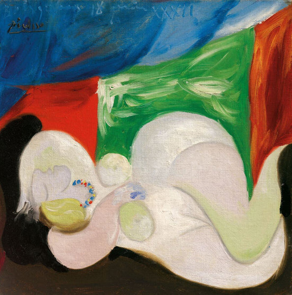 Nude Woman With Necklace - Marie-Thérèse (Femme Nue Couchee Au Collier)  - Pablo Picasso Painting - Posters