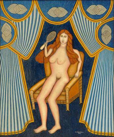 Nude at the Window - Morris Hirshfield - Modern Primitive Art Painting - Art Prints