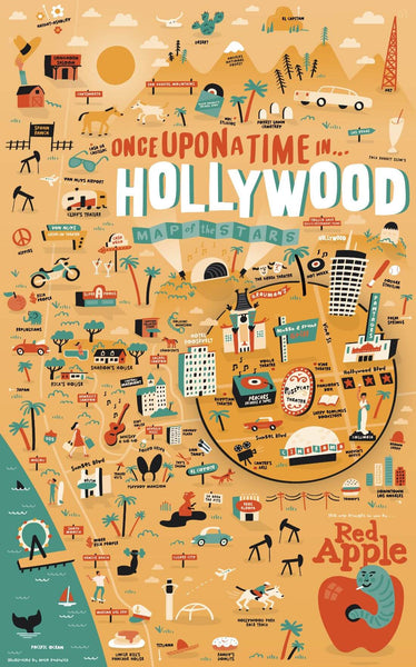 Once Upon A Time In  Hollywood - Locations - Quentin Tarantino Movie Poster - Art Prints