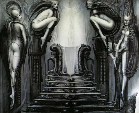 Passage Temple -  H R Giger -  Sci Fi Futuristic Bio-Mechanical Art Painting - Posters by H R Giger Artworks