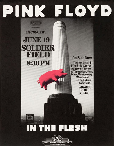 Pink Floyd - In The Flesh Tour 1977 - Vintage Concert Poster - Rock Memorabilia Music Poster - Art Prints