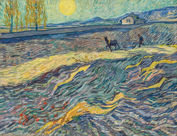 Plowman In A field, St Remy - Vincent van Gogh - Landscape Painting - Large Art Prints