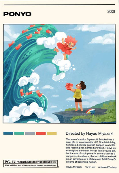 Ponyo - Hayao Miyazaki - Studio Ghibli - Japanaese Animated Movie Art Poster - Art Prints