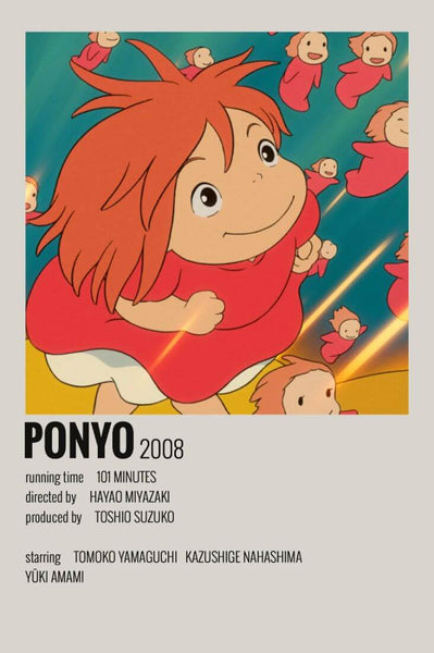 Ponyo - Studio Ghibli - Japanaese Animated Movie Minimalist Poster - Life Size Posters