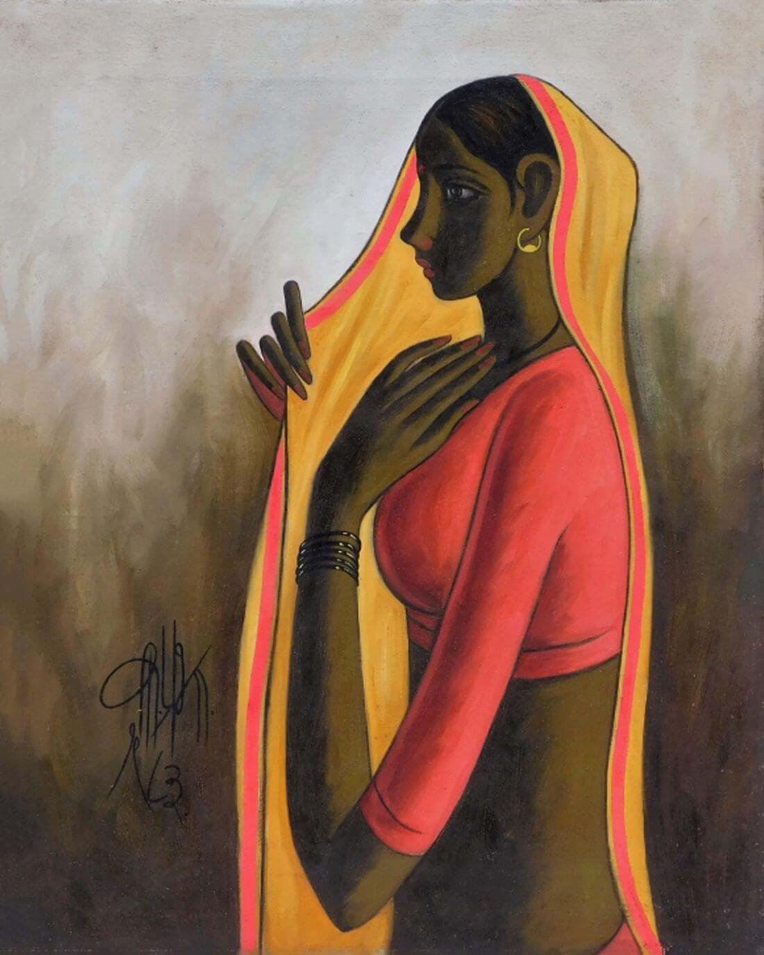 indian modern woman art