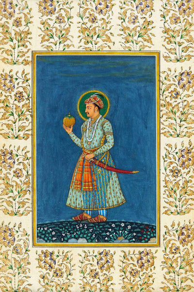 Portrait Of Jehangir - Vintage Indian Mughal Royalty Painting - Posters