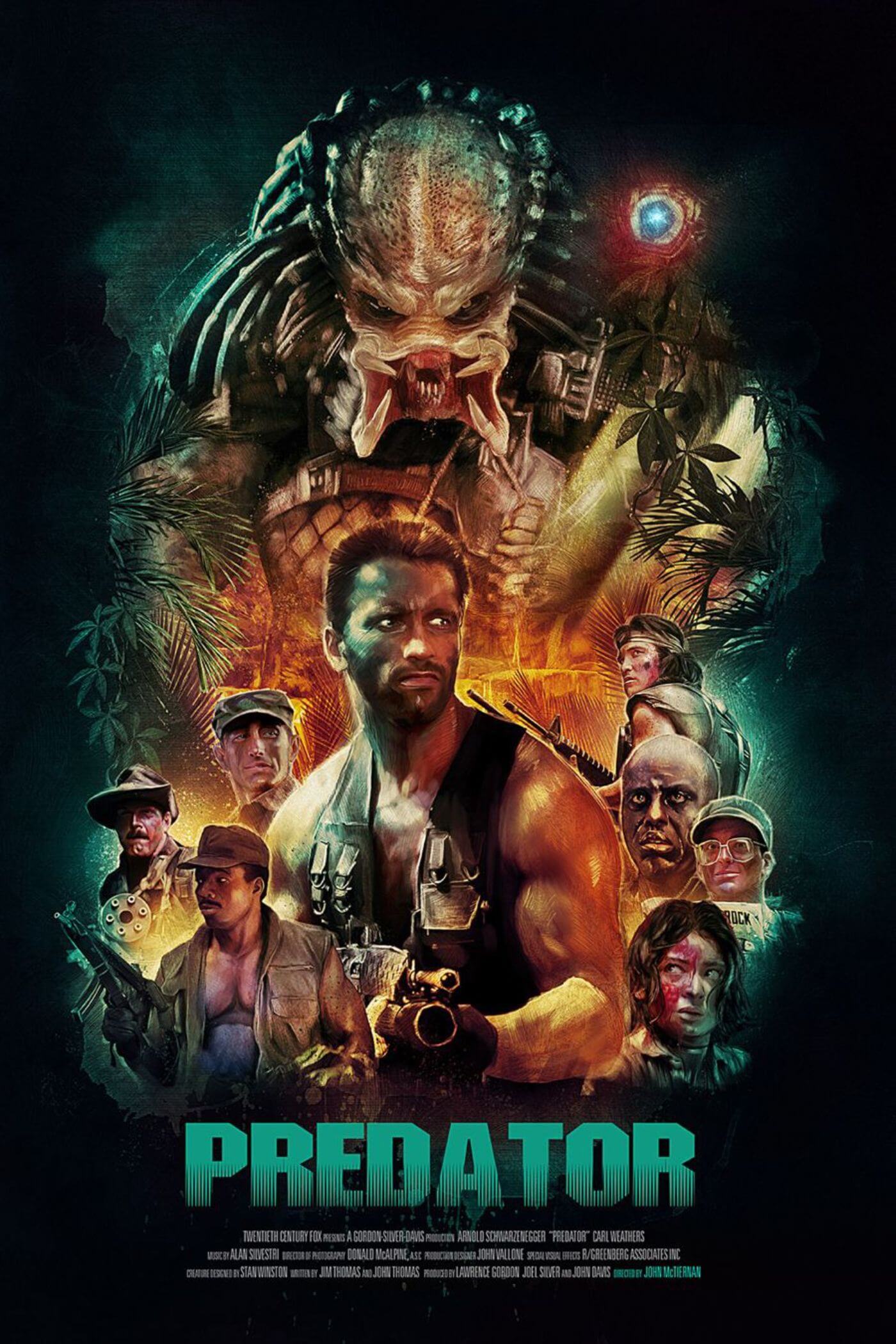 Original Predator Movie Poster - Action - Arnold Schwarzenegger - Sci Fi