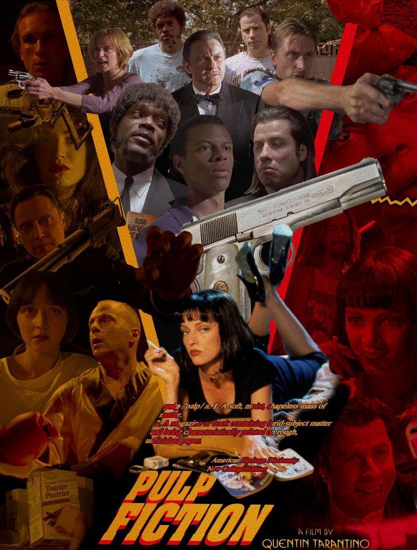 Pulp Fiction - Quentin Tarantino - Hollywood Cult Classic Movie Art Poster  - Art Prints