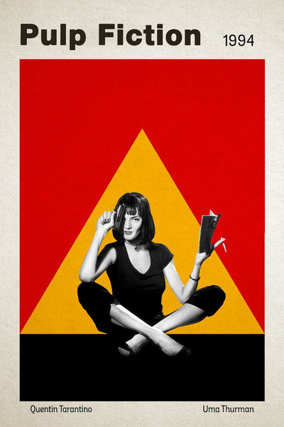 Pulp Fiction - Uma Thurman - Hollywood Movie Graphic Art Poster - Framed Prints