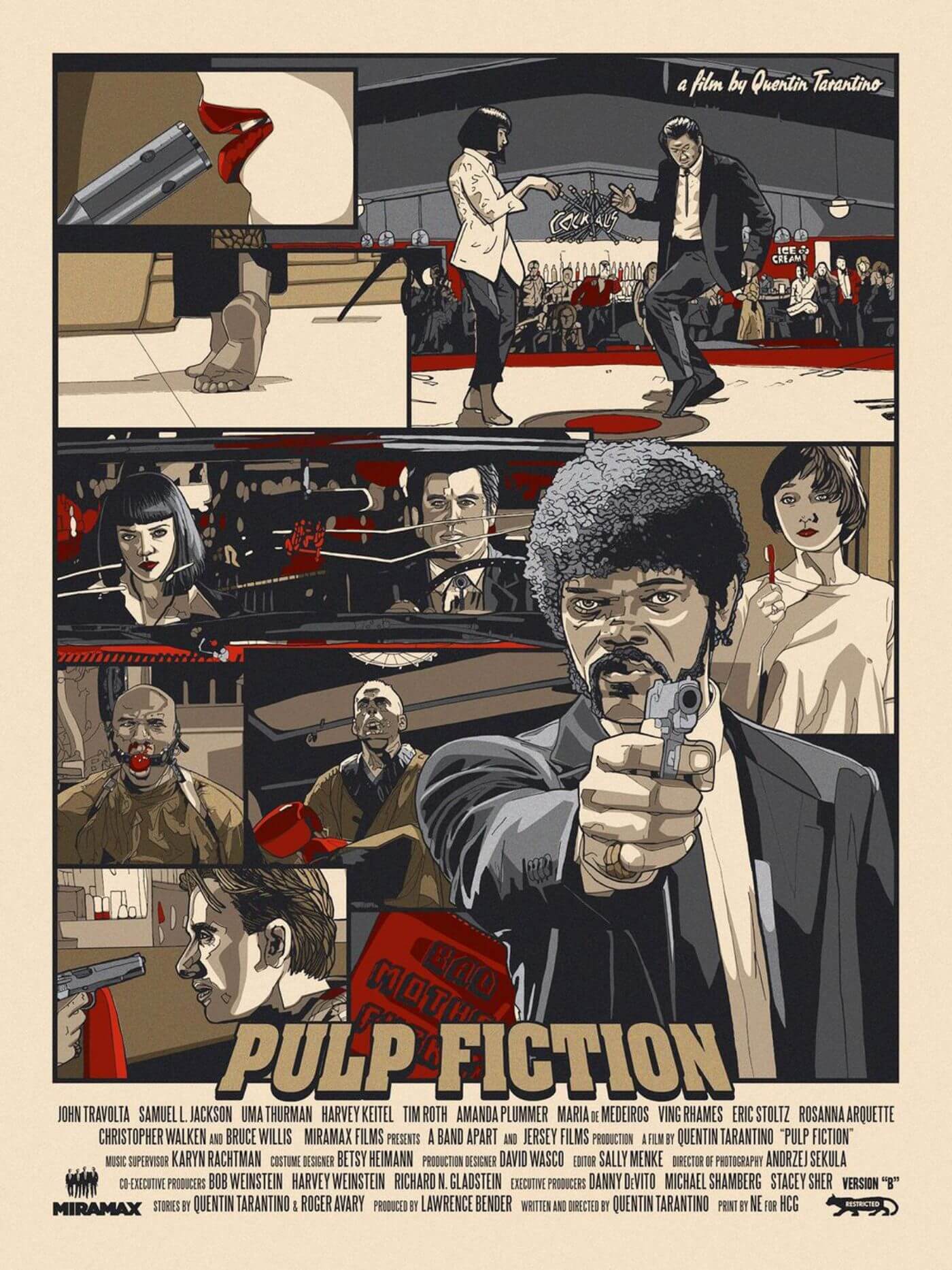 Pulp Fiction Movie Poster Print & Unframed Canvas Prints
