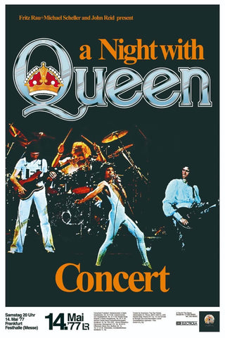 Queen – Frankfurt 1977 Concert Poster - Canvas Prints