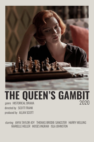 Queens Gambit - Anya Taylor-Joy  - Netflix TV Show Poster Fan Art - Canvas Prints