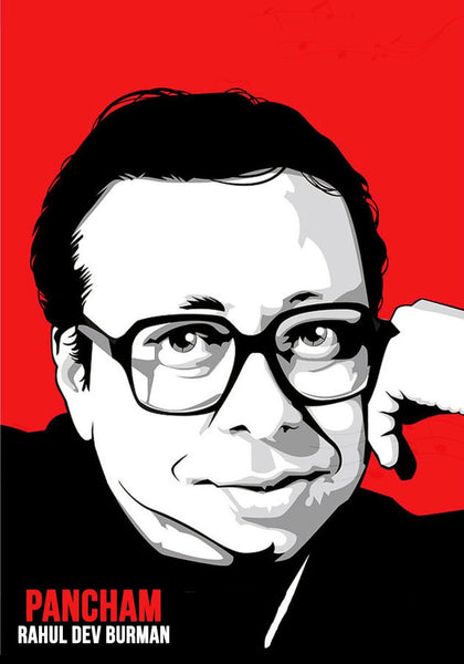 R D Burman -1 - Legendary Indian Bollywood Playback Singer - Graphic Art Poster - Canvas Prints