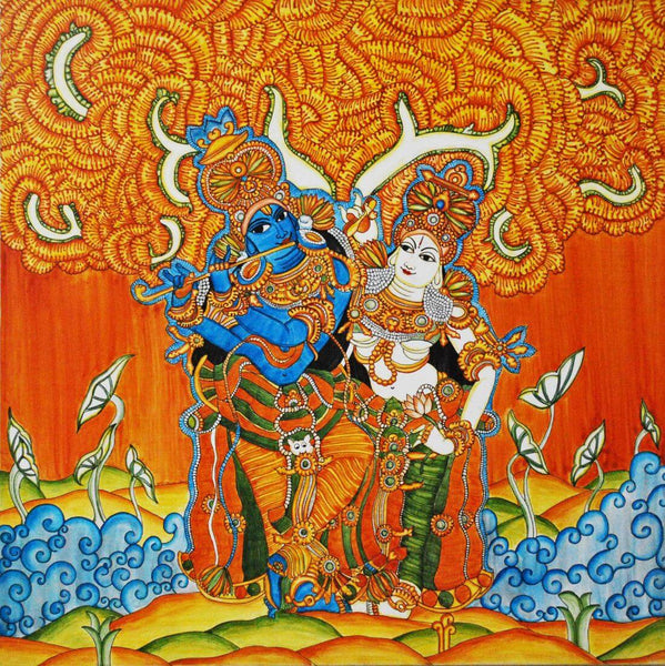 Radha Krishna - Kerala Mural Painting - Posters