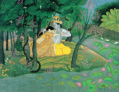 Radha and Krishna in the Grove - Canvas Prints by Anonymous Artist