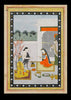 Radha offering Pan to Krishna and Balarama - Guler School c1820 - Indian Miniature Painting - Framed Prints