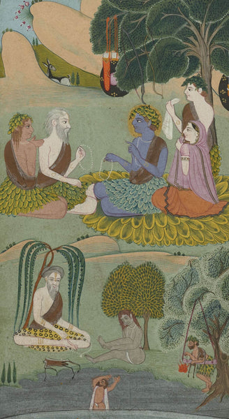 Ramayana Manuscript, Jammu, Punjab Hills, India, circa 1820 - Indian Miniature Painting From Ramayan - Vintage Indian Art - Large Art Prints