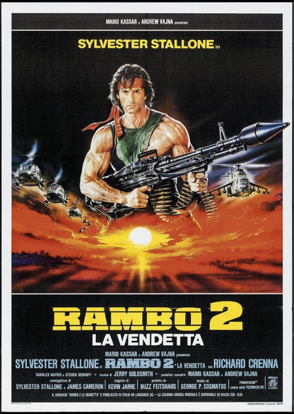 Rambo (First Blood Part II) - Sylvester Stallone - Hollywood Action Movie Poster - Life Size Posters