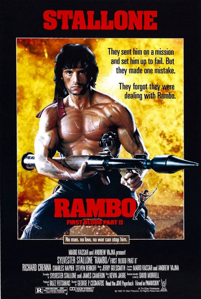 Rambo (First Blood Part 2) - Sylvester Stallone - Hollywood Action English Movie Poster - Framed Prints