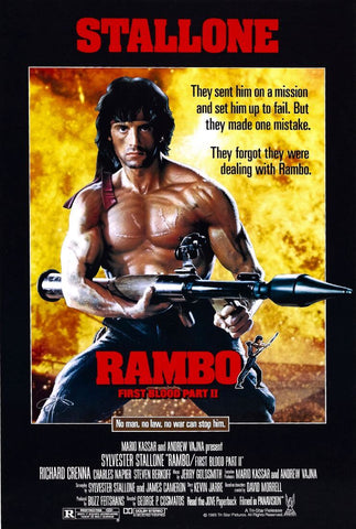 Rambo (First Blood Part 2) - Sylvester Stallone - Hollywood Action English Movie Poster - Life Size Posters