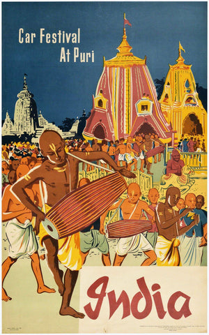 Rath Yatra Festival Puri Orissa - Visit India - 1930s Vintage Travel Poster by Travel