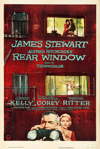 Rear Window -James Stewart - Alfred Hitchcock - Classic Hollywood Suspense Movie Poster - Large Art Prints by Hitchcock