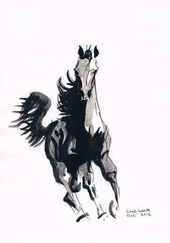 Running Horse Drawing by Daria Maier | Artfinder